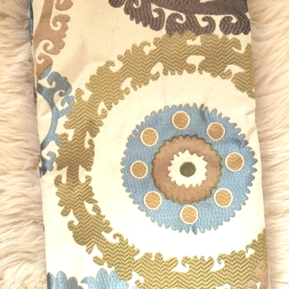 Suzani Jacquard Rod Pocket Window Curtains Bundle Panels Set of 2 NWT